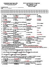 2 Đề thi học kỳ I môn tiếng Anh Lớp 11 - Năm học 2018-2019 - Trường THPT Lê Hữu Trác